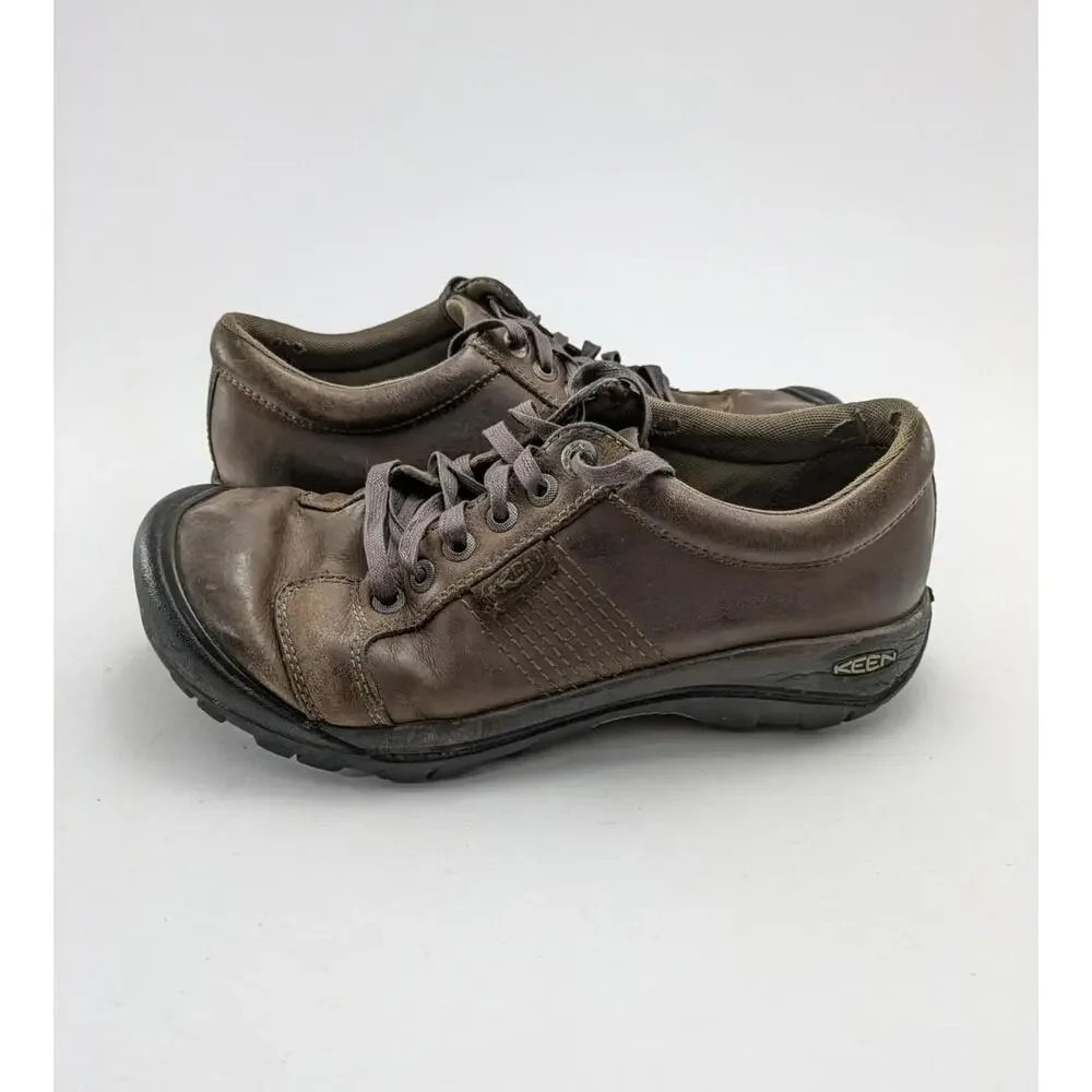 Mens KEEN Austin‎ Oxfords Brown Leather Outdoor Hiking Shoes 1007722 Size 10